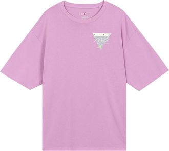 Nike Jordan Air Jordan Flight Essentials Washed Basketball Sports Printing Round Neck Short Sleeve Purple CZ8064-591