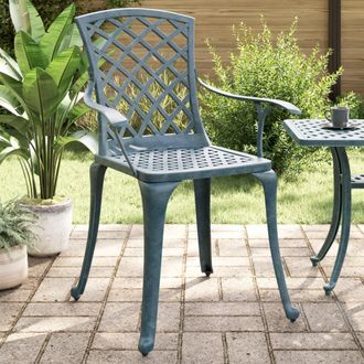 vidaXL Vidaxl - Sillas De Jard&iacute;n 2 Unidades Aluminio Fundido Verde