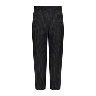 Alexander McQueen Broeken, Heren, Zwart, XL, Wol, Wollen broek met lurexdraad