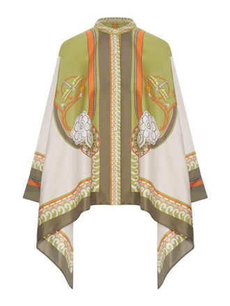 La DoubleJ Silk Scarf Shirt With Placed Print