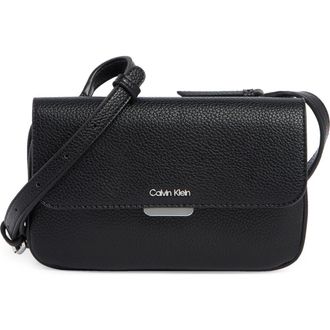 Calvin Klein Arya Crossbody Bag in Black/Silver at Nordstrom Rack