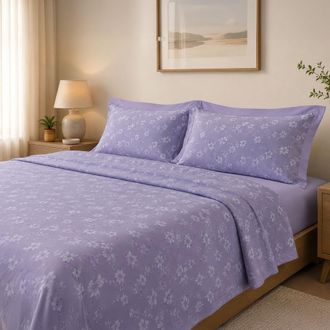 Dmora Funda N&oacute;rdica Individual Ronamiba, Con Funda Inclu&iacute;da, En Percal, Lavable A M&aacute;quina, 200x160 Cm, Violeta Lila