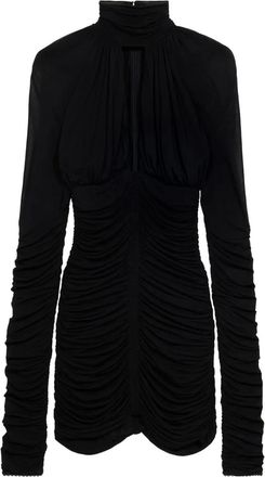 Blumarine Abito corto con ruches - Nero