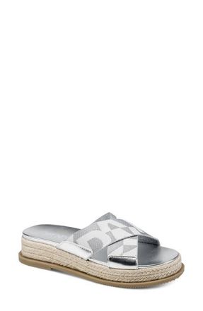 DKNY Binna Platform Sandal in Silver/Marshmallow at Nordstrom, Size 9.5