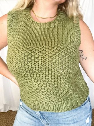 Le Lis Blanc Deux Mahana Sleeveless Sweater Top In Green