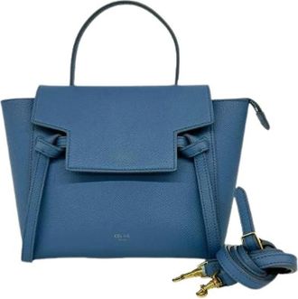 Celine Pre-owned Handbags, female, Blue, Size: ONE SIZE Pre-owned Belt Bag Nappa Leather 2way bag