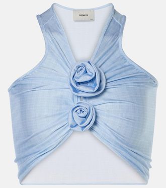 Coperni Floral-appliqué crop top