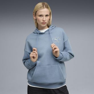 Puma Felpa con cappuccio PUMA Class dal taglio morbido da donna, Abbigliamento, Blu, XL