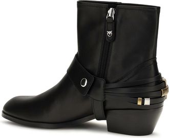 Pinko Removable Harness Detail Ankle Boot - Black