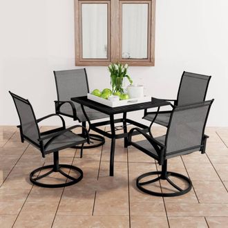Berkfield Home 5 Piece Garden Dining Set Textilene & Steel in Grey