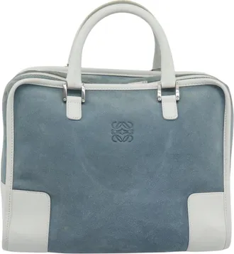 Loewe Amazona Suede Blue Suede Handbag (Pre-Owned)