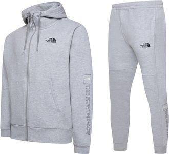 The North Face Mens M Outline Logo Box Tracksuit Set Grey Cotton - Size X-Large