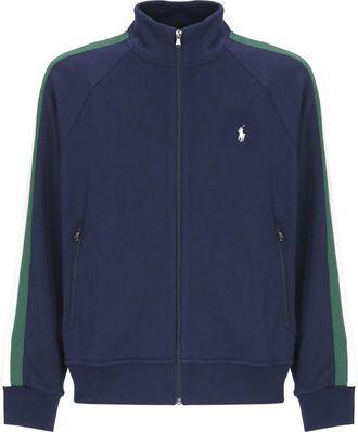 Polo Ralph Lauren Blue High Collar Side Stripe Sweatshirt