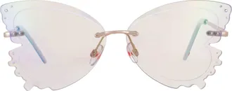 Betsey Johnson Clear Butterfly Ladies Sunglasses 10266353.CGR GLDCLR