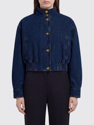 Jil Sander Cropped Relaxed Fit Cotton Denim Bomber Jacket