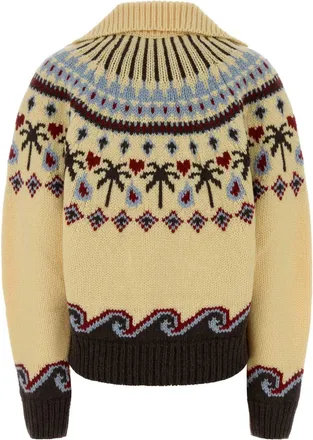 Alanui Womens Embroidered Wool Sweet Winter Cardigan Sunlightmulticolor Exterior: Virgin Giacche E Gilet Jacket