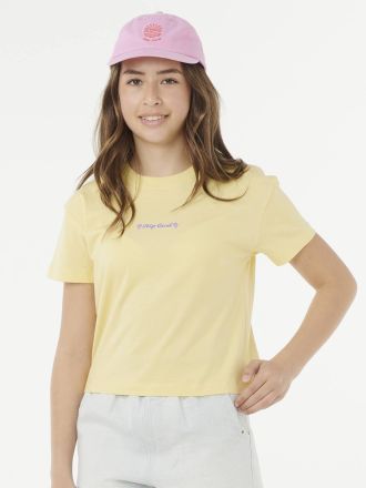 Rip Curl Crop T-Shirt SUNSET SKIES f&uuml;r M&auml;dchenRIP CURL, Baumwolle gelb