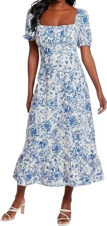 London Times Kiraz Dress In Ivory/navy