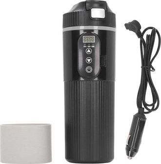 OEM Hervidor El&eacute;ctrico Para Coche De 500 Ml, Taza Calefactora De Acero Inoxidable, Pantalla Inteligente De Temperatura, Taza Con Enchufe Para Encendedor D
