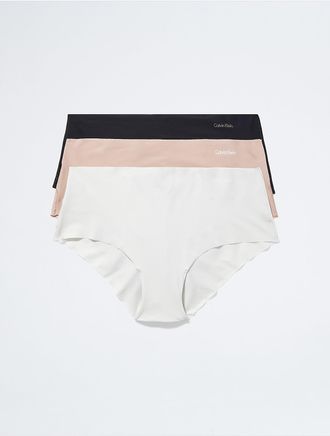 Calvin Klein Womens Invisibles 3-Pack Hipster - Multi - XS