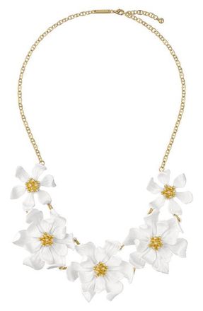 Ted Baker Fulla Furled Flower Enamel Charm Necklace in Metallic Gold at Nordstrom