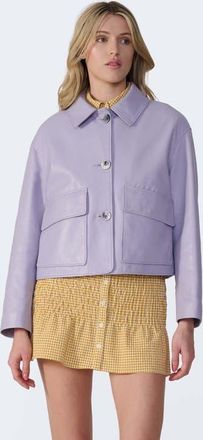FURNIQ Ella Leather Jacket in Lilac at Nordstrom, Size Xx-Large