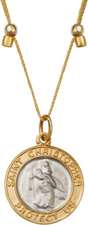 Livy Saint Christopher Protection Necklace In Two-Toned On Gold