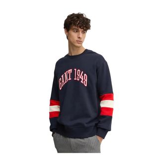 GANT Hoodies & sweatvesten, Heren, Blauw, M, Katoen, Sweatshirt met kleurblokmouwen