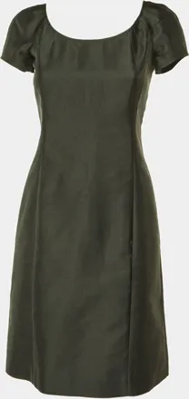Armani Charcoal Grey Mulberry Silk Sheath Dress