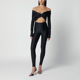 Andamane Tuta Kendall nera in lycra lucida stretch