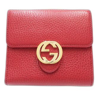 Gucci Red Color Leather Wallet (Bi-Fold) (Pre-Owned)