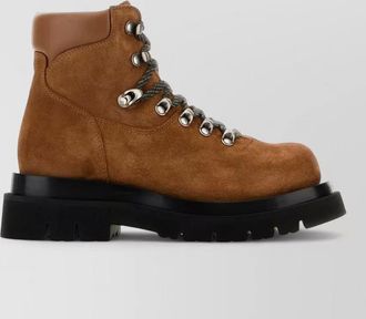 Bottega Veneta suede leather lug ankle boots
