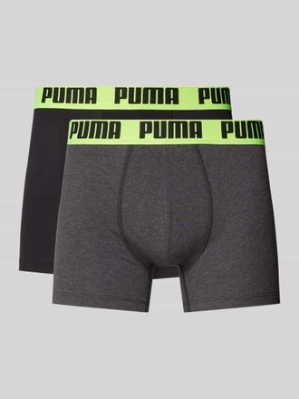 Puma Trunks mit Label-Detail im 2er-Pack in Dunkelgrau, Gr&ouml;&szlig;e S