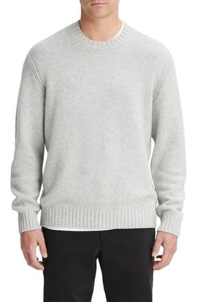 Vince Relaxed Fit Wool & Cashmere Sweater in Light Heather Grey at Nordstrom, Size X-Large
