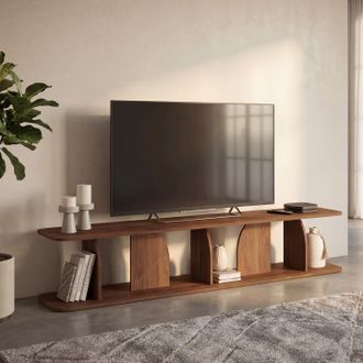 IDMarket Mueble Para La Tele De 180 Cm Estilo <> Edith, De Madera Con Acabado En Nogal