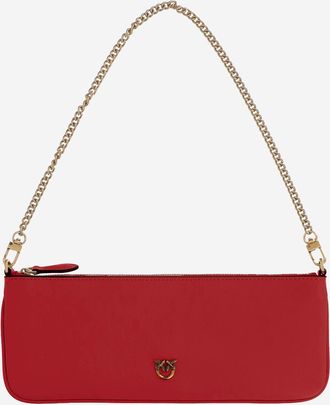 Pinko Pinko leren schoudertas met logo Hoogte: 11 cm Breedte: 27 cm