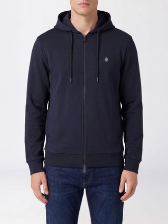 HUGO BOSS Felpa in cotone con cappuccio e zip a doppio cursore