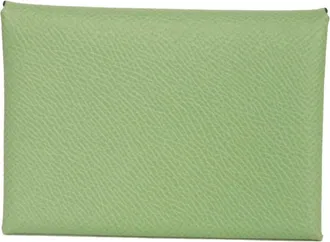 Herm&egrave;s Green Vert Epsom Leather Coin Purse/Coin Case (Pre-Owned)