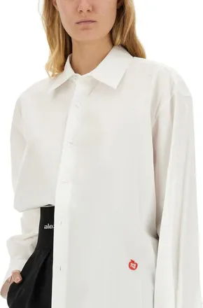 T Alexander Wang Logo-Embroidered Cotton Shirt - White