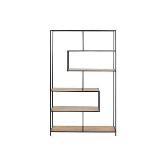 Miliboo Miliboo - Biblioteca Industrial Metal Negro Y Madera L114 Cm Tresca