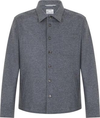 Fedeli Flanellen overhemd - Heren - Casual Overhemden - Grijs - L - Kasjmier - Overhemden