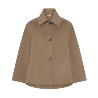Seventy Jassen, Dames, Beige, 2Xl, Leer, Single-Breasted Coat