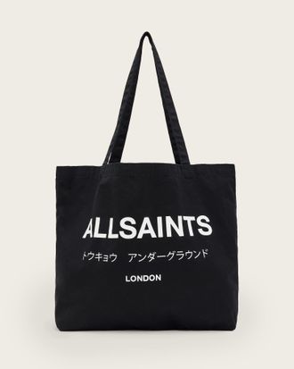 AllSaints Underground Logo Printed Tote Bag