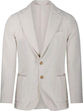 Santaniello Blazer met opgestikte zak en twee knopen - Beige