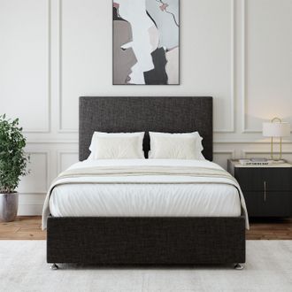 Bedmaster Linen 2 Drawer Divan Base & Plain Headboard in Mauve | Size: King