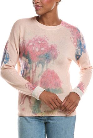 Autumn Cashmere Floral Print Relax Crewneck 100% Cashmere Sweater