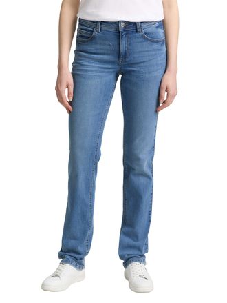 Tom Tailor Straight-Jeans TOM TAILOR Alexa Straight, Damen, Gr. 26, L&auml;nge 30, blau (light stone bright blau denim), Denim/Jeans, Obermaterial: 98% Baumwolle, 2% 