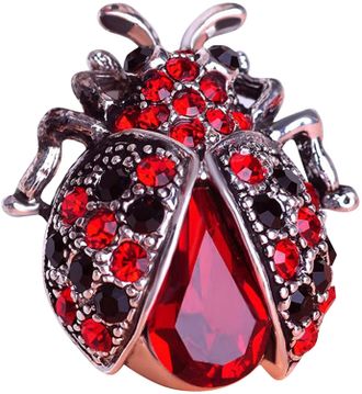 Generic Red Crystal Ladybug Coccinella Brooch Pin for Women s Fashion Book