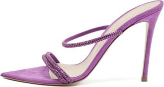 Gianvito Rossi Sandali in pelle con strass - Viola