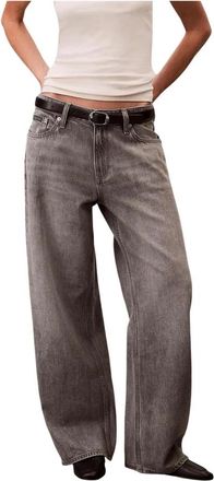 Calvin Klein Jeans Zip-Fly Katoenmix Skinny Jeans - Dames - Loose Fit Jeans - Grijs - W26 - Katoen - Jeans